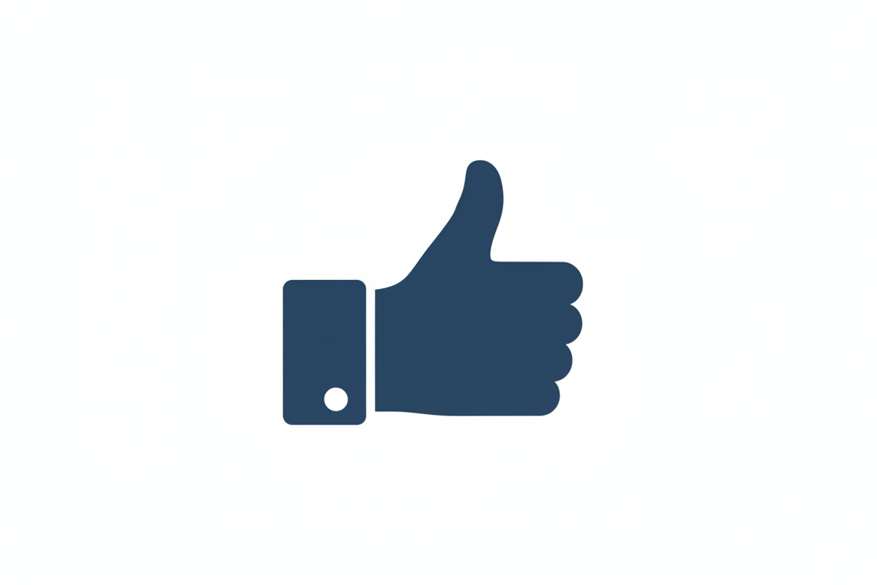 navy blue thumbs up white backgrround